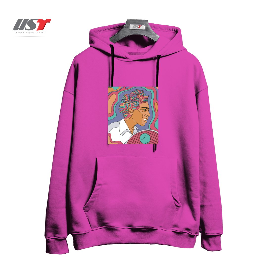 طرح ALTHEA GIBSON هودی اورسایزرنگ صورتی