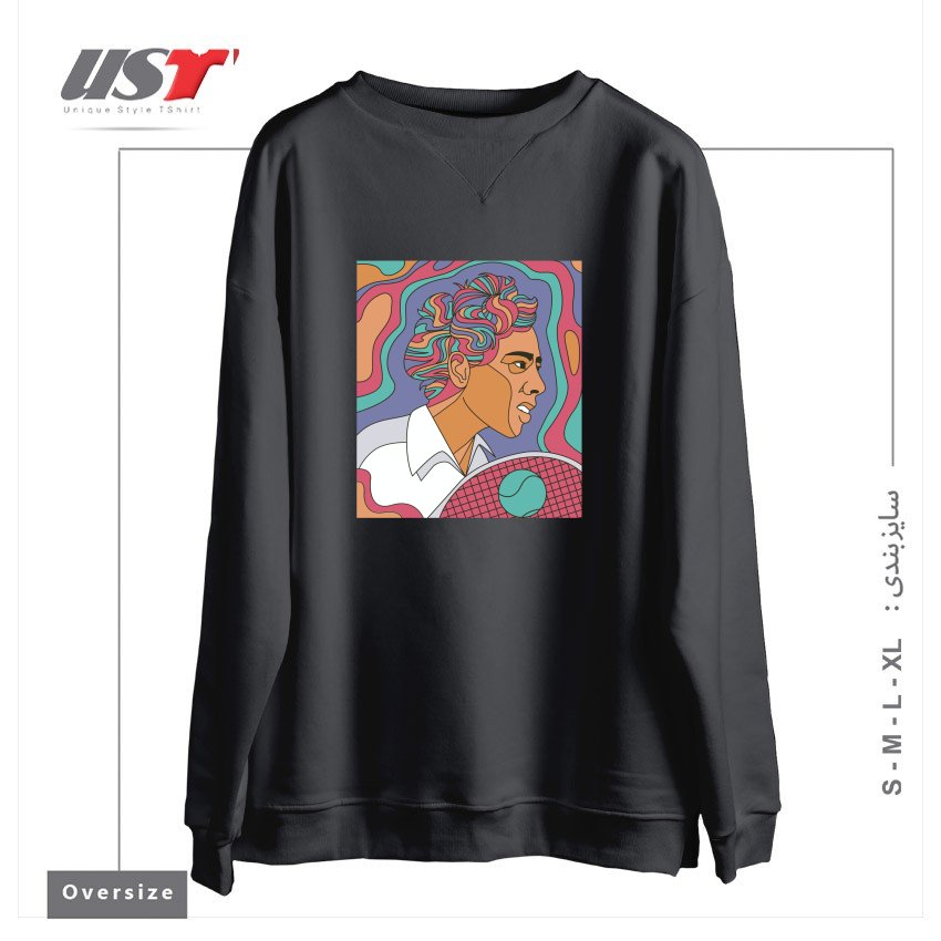 طرح ALTHEA GIBSON سوییشرت اورسایزرنگ دودی