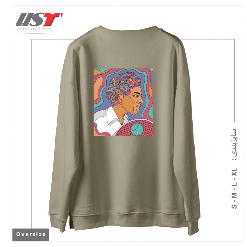 طرح ALTHEA GIBSON سوییشرت اورسایزرنگ نخودی