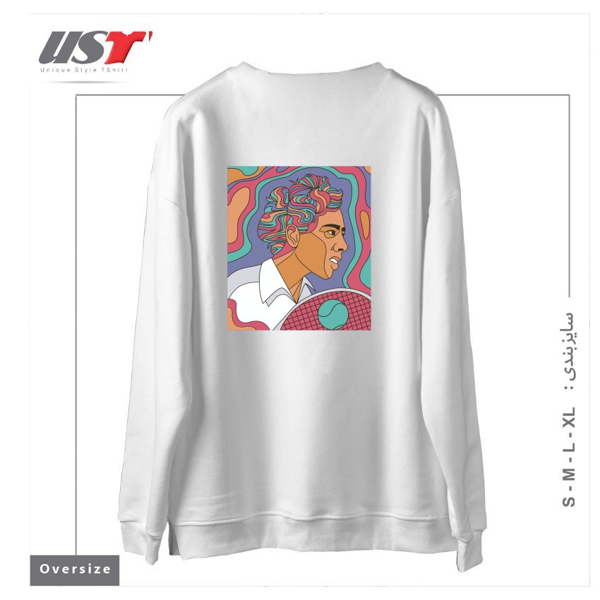 طرح ALTHEA GIBSON سوییشرت اورسایزرنگ سفید