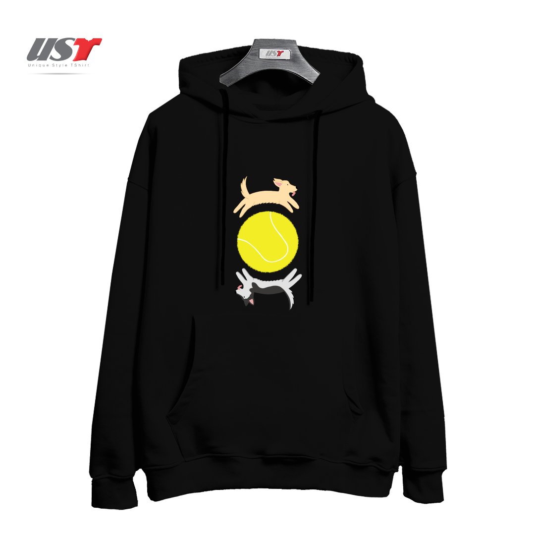 طرح BALL IS LIFE هودی اورسایزرنگ مشکی