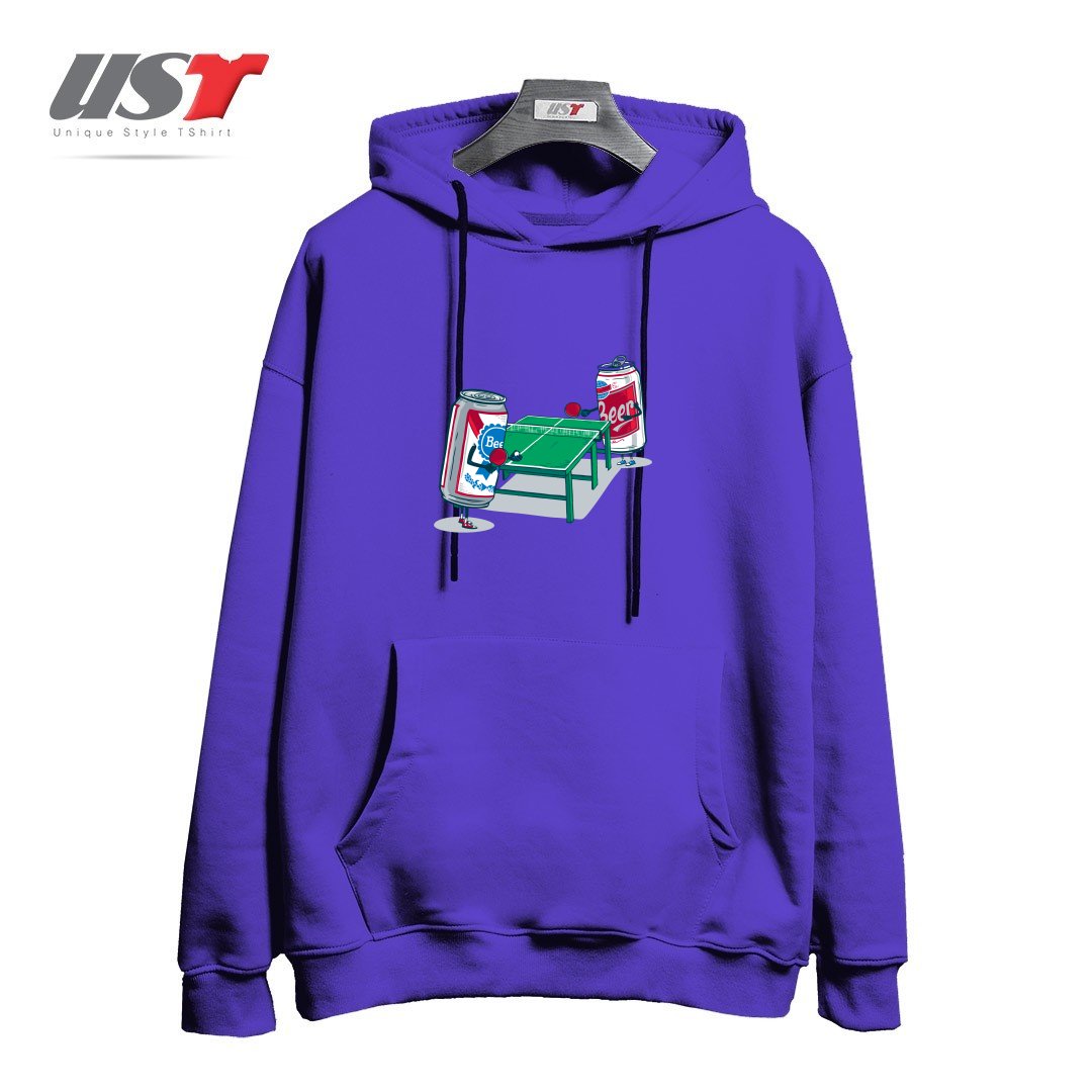 طرح BEER PONG هودی اورسایزرنگ بنفش