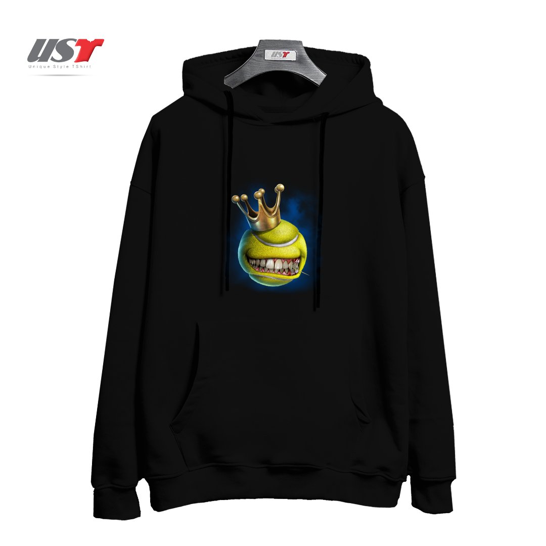 طرح CROWN TENNIS هودی اورسایزرنگ مشکی