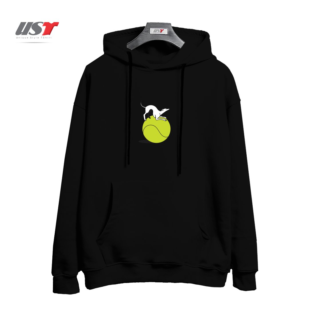 طرح FETCH هودی اورسایزرنگ مشکی