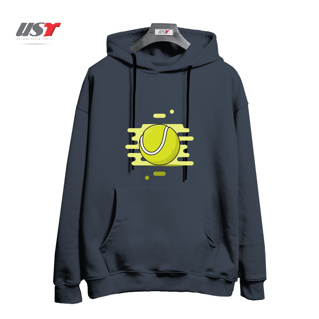 طرح GREEN TENNIS BALL هودی اورسایزرنگ دودی