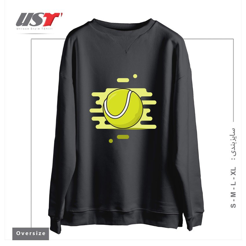سوییشرت اورسایز طرح GREEN TENNIS BALL