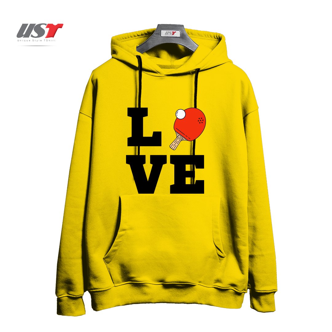 هودی اورسایز طرح I LOVE PING PONG RED - PINGPONG TABLE TENNIS PLAYER ATHLETE SPORTS LOVER