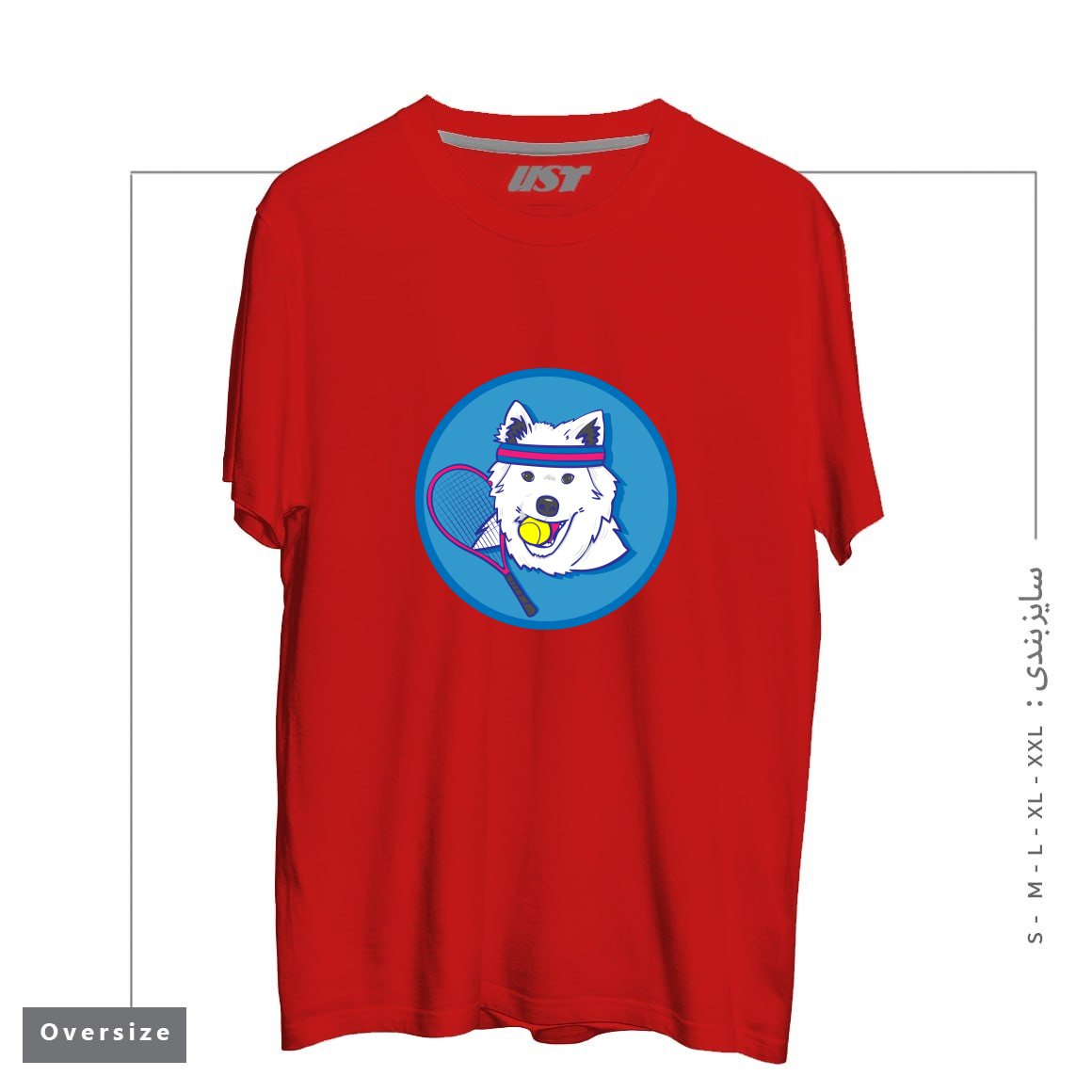 طرح KAYA. تیشرت اورسایزرنگ قرمز