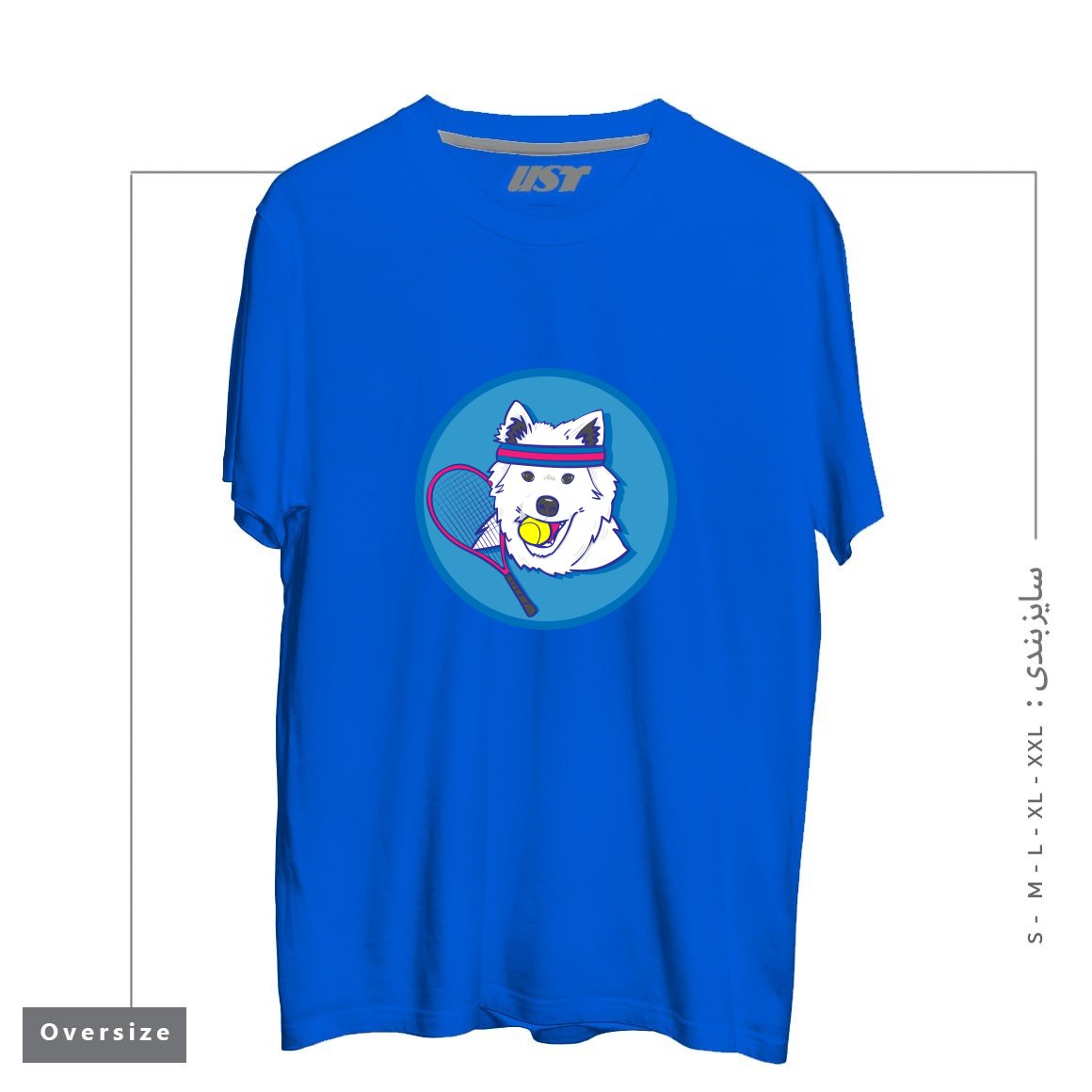 طرح KAYA. تیشرت اورسایزرنگ آبی شالی