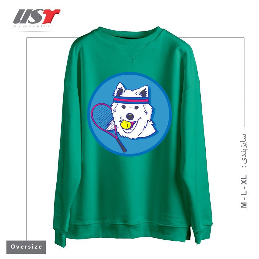 طرح KAYA. سوییشرت اورسایزرنگ سبز سدری