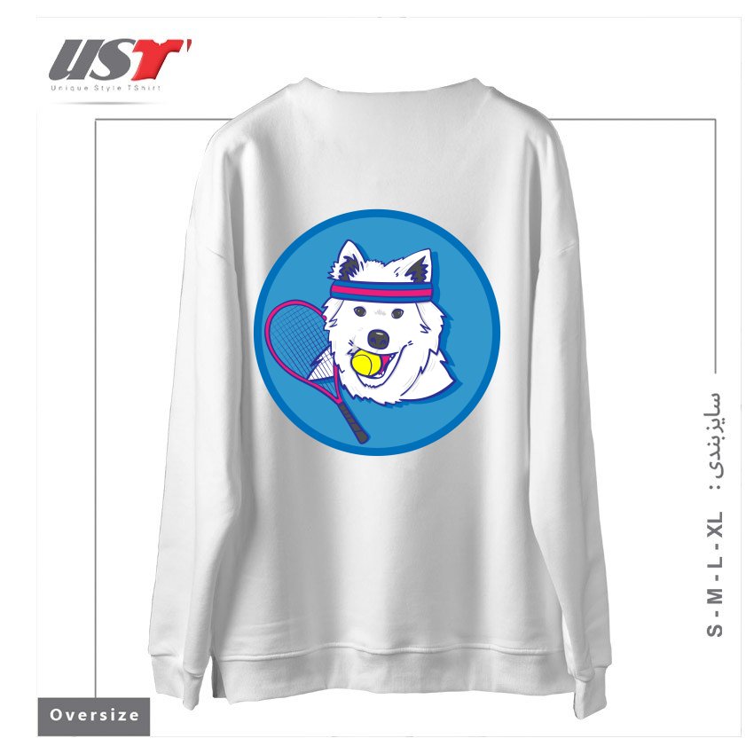 طرح KAYA. سوییشرت اورسایزرنگ سفید