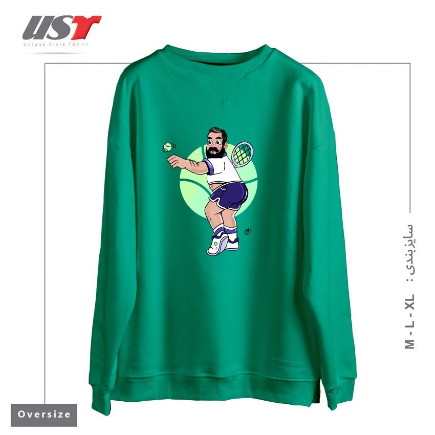 سوییشرت اورسایز طرح RACQUET MAN