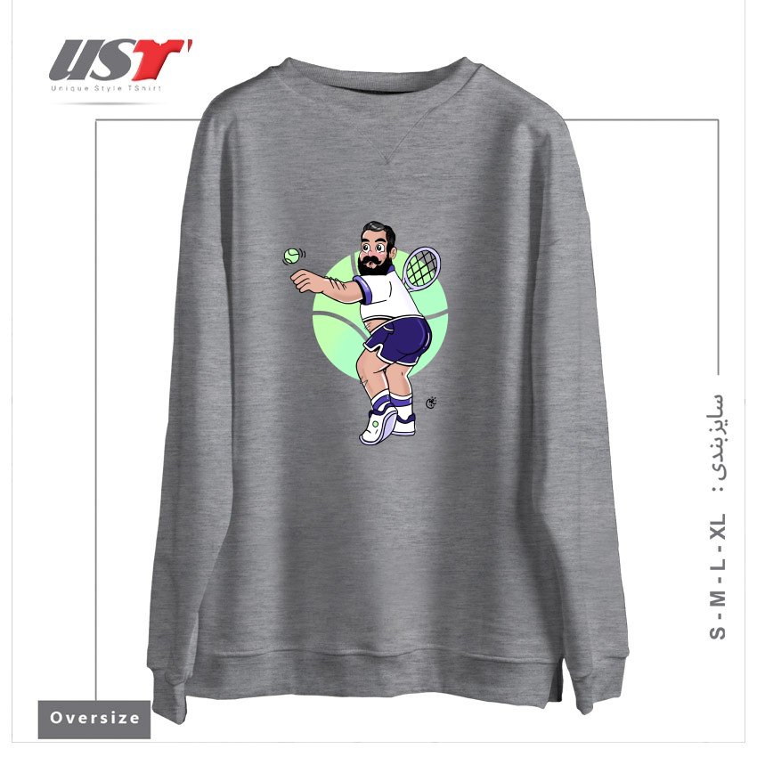 سوییشرت اورسایز طرح RACQUET MAN