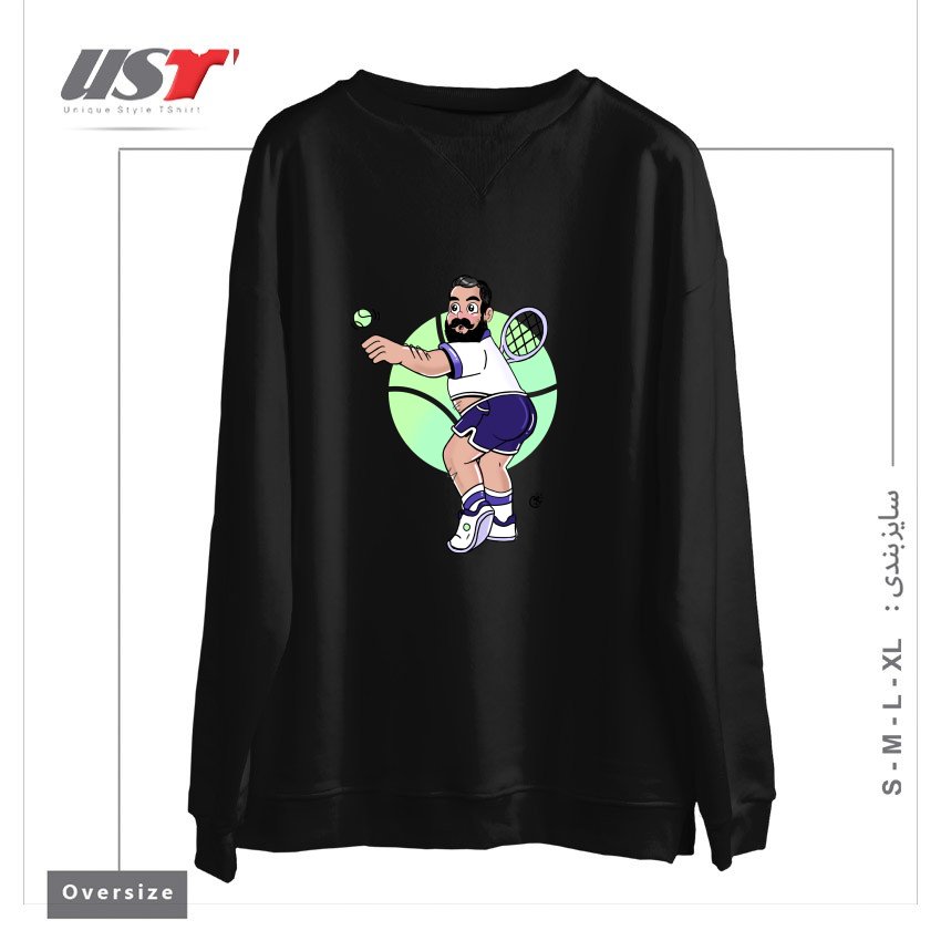 سوییشرت اورسایز طرح RACQUET MAN