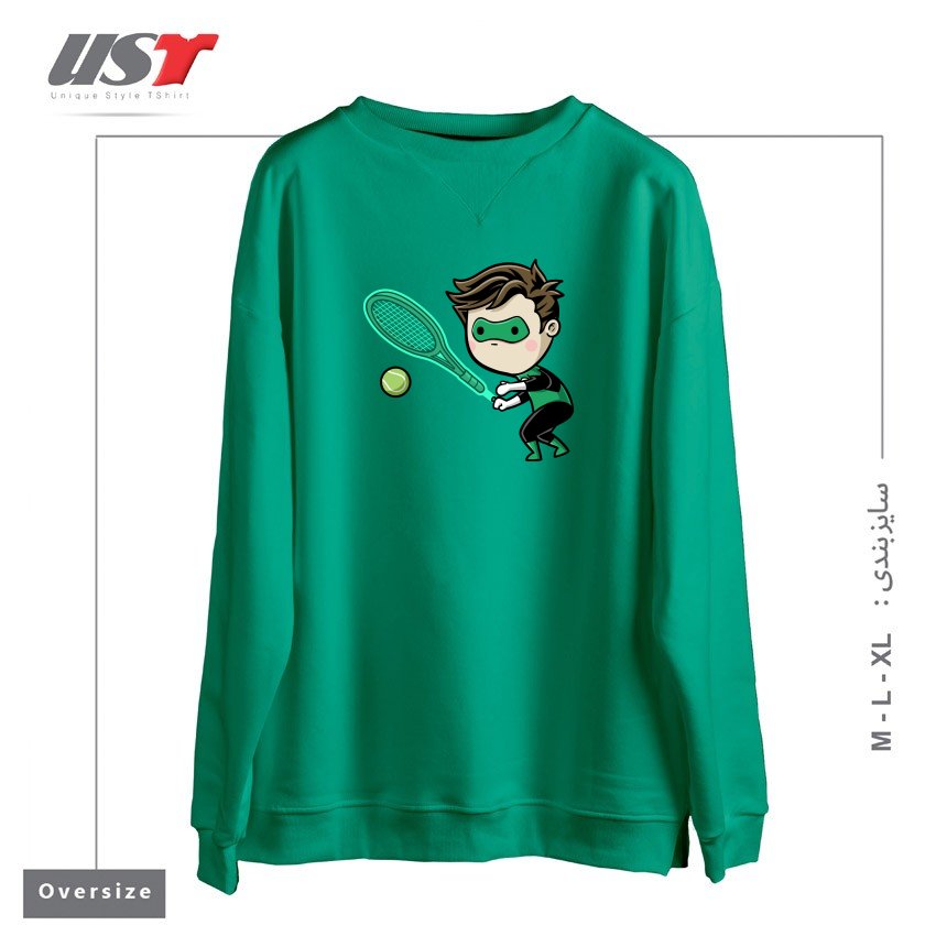 سوییشرت اورسایز طرح SPORTY BUDDY TENNIS