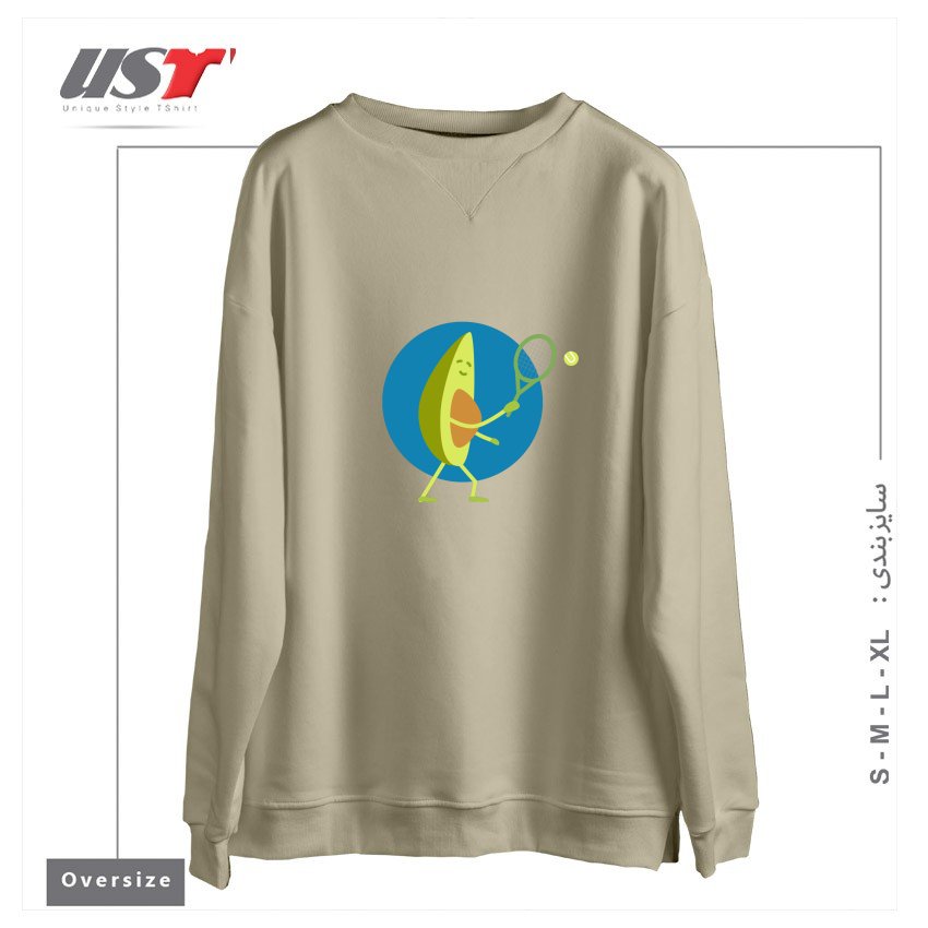سوییشرت اورسایز طرح TENNIS AVOCADO
