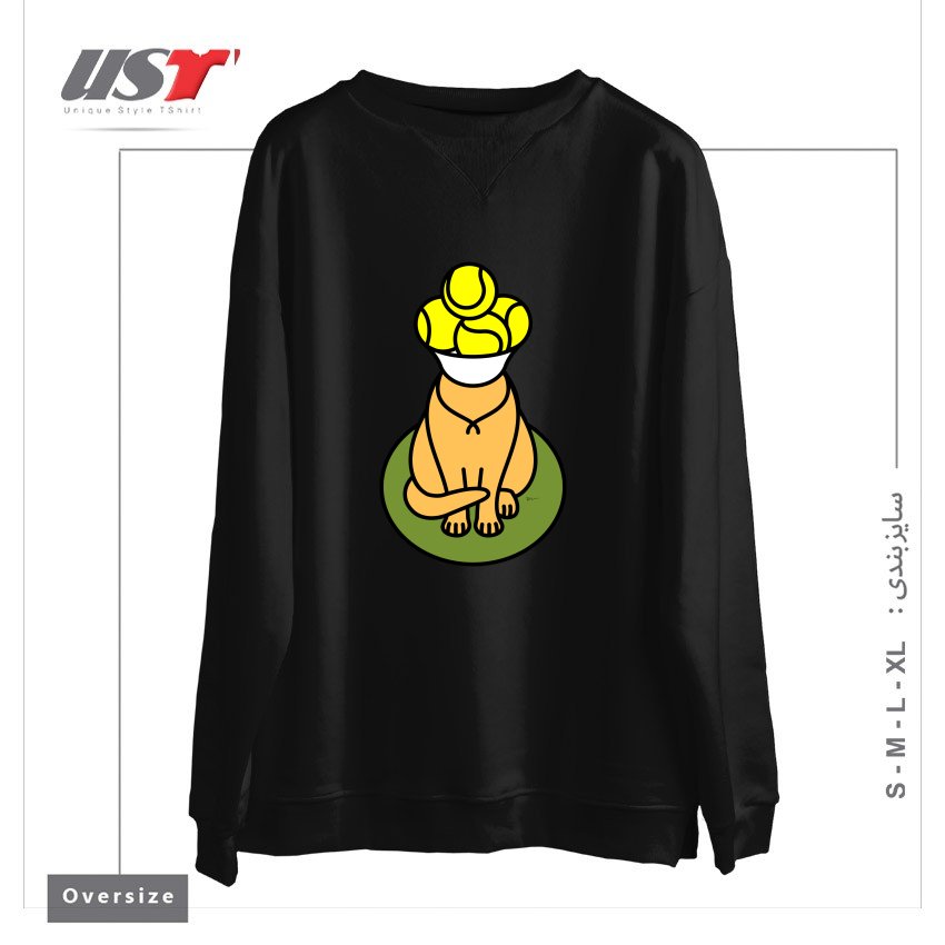 سوییشرت اورسایز طرح TENNIS CAT BALL PICKER - WIMBLEDON TH039