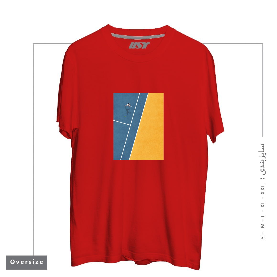 تیشرت اورسایز طرح TENNIS PLAYER