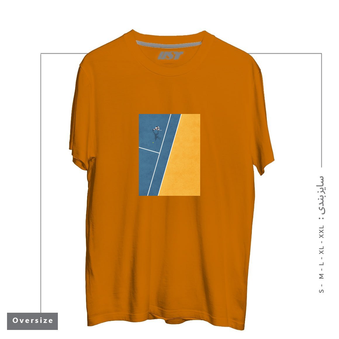 طرح TENNIS PLAYER تیشرت اورسایزرنگ پرتغالی