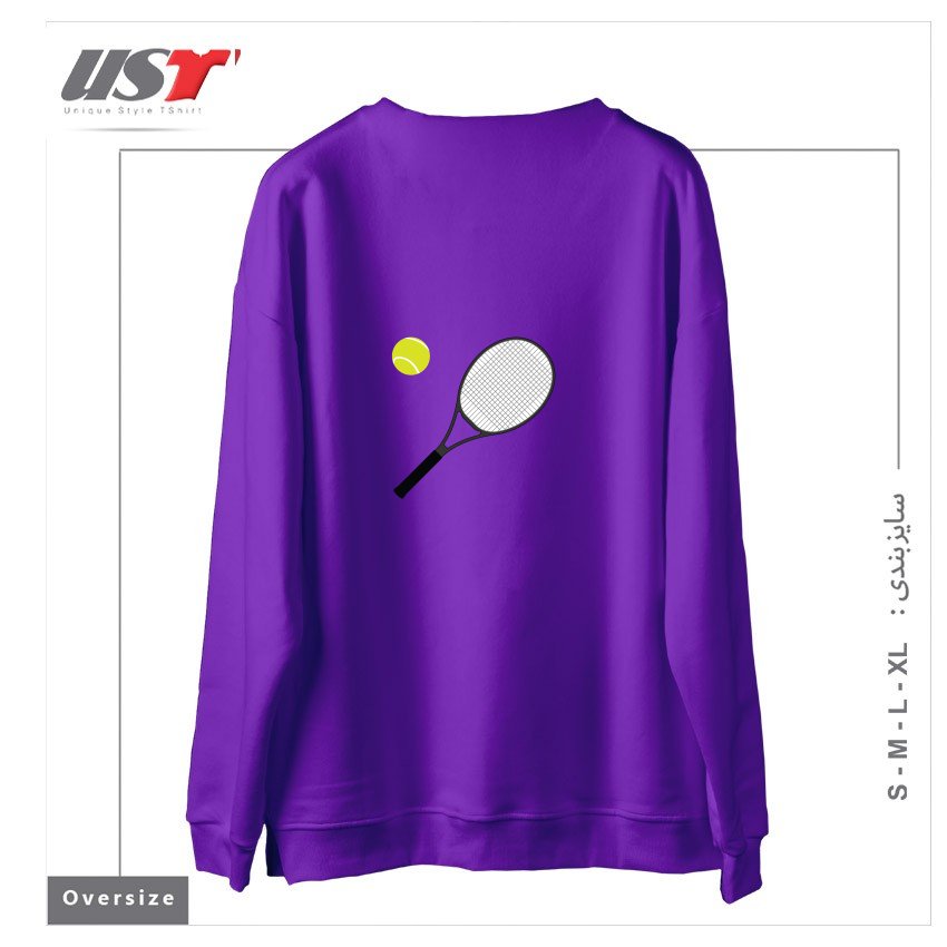 طرح TENNIS RACKET AND BALL 1 سوییشرت اورسایزرنگ بنفش