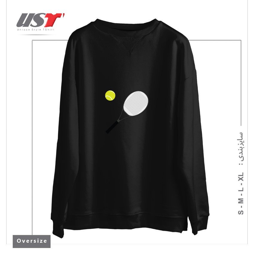 سوییشرت اورسایز طرح TENNIS RACKET AND BALL 1