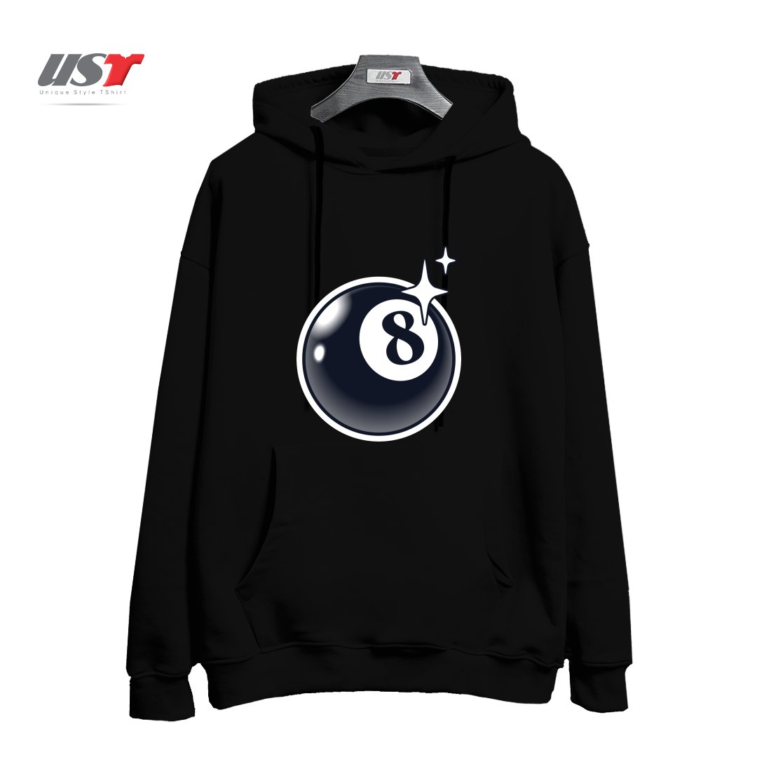 طرح 8 BALL هودی اورسایزرنگ مشکی