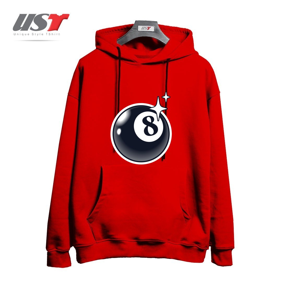 طرح 8 BALL هودی اورسایزرنگ قرمز