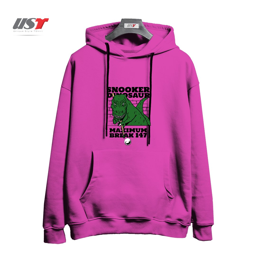 هودی اورسایز طرح DINOSAUR PLAYING POOL  SNOOKER