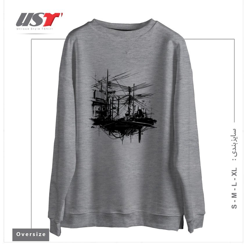 سوییشرت اورسایز طرح ELECTRIC STREET