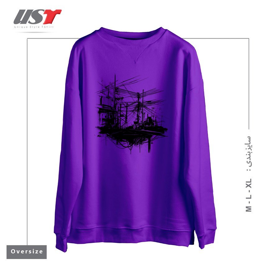 سوییشرت اورسایز طرح ELECTRIC STREET