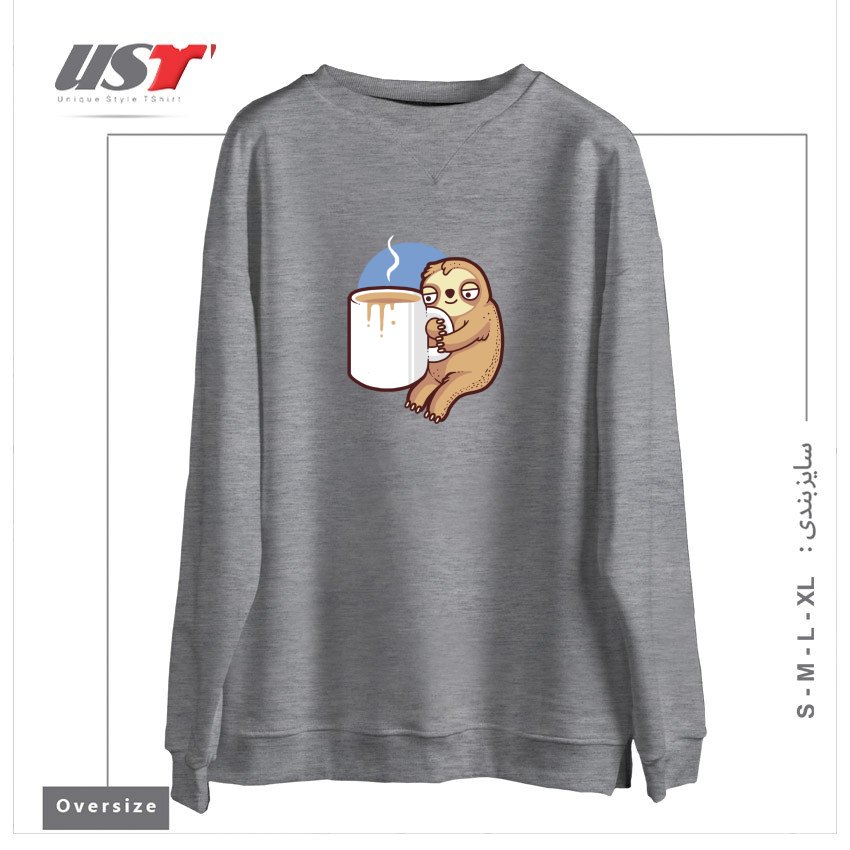 سوییشرت اورسایز طرح AHHH MORNINGS