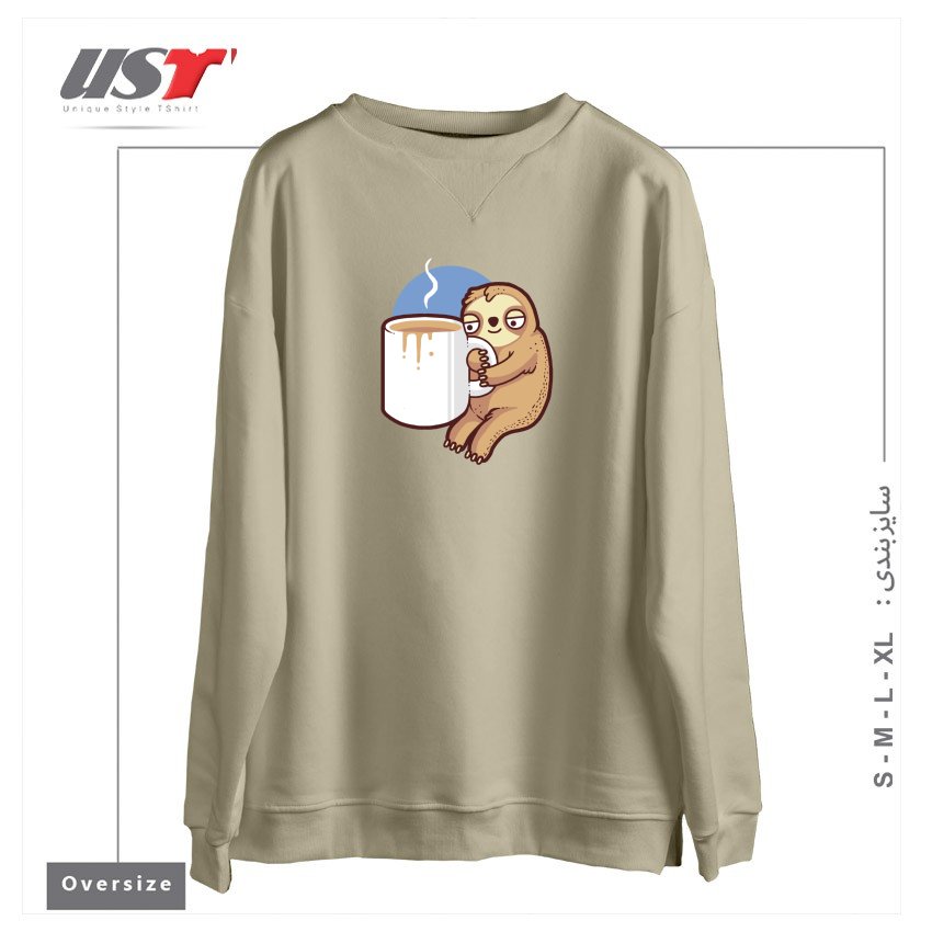 سوییشرت اورسایز طرح AHHH MORNINGS