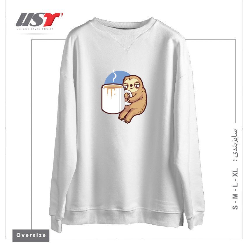 سوییشرت اورسایز طرح AHHH MORNINGS