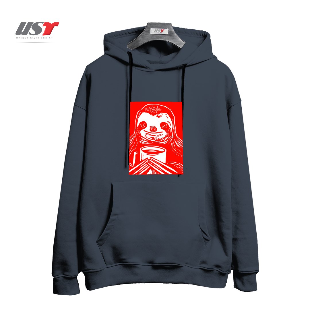 طرح COFFEE SLOTH هودی اورسایزرنگ دودی