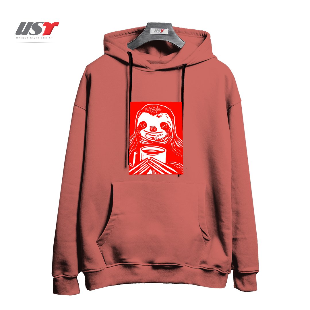 هودی اورسایز طرح COFFEE SLOTH