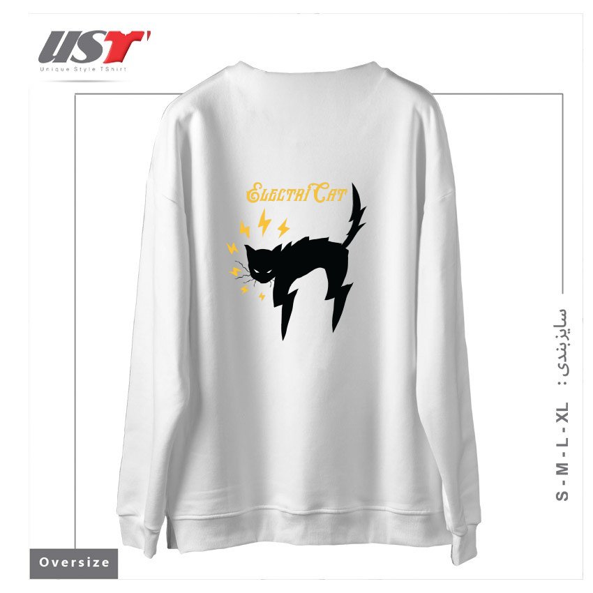 طرح lash-Recovered سوییشرت اورسایزرنگ سفید