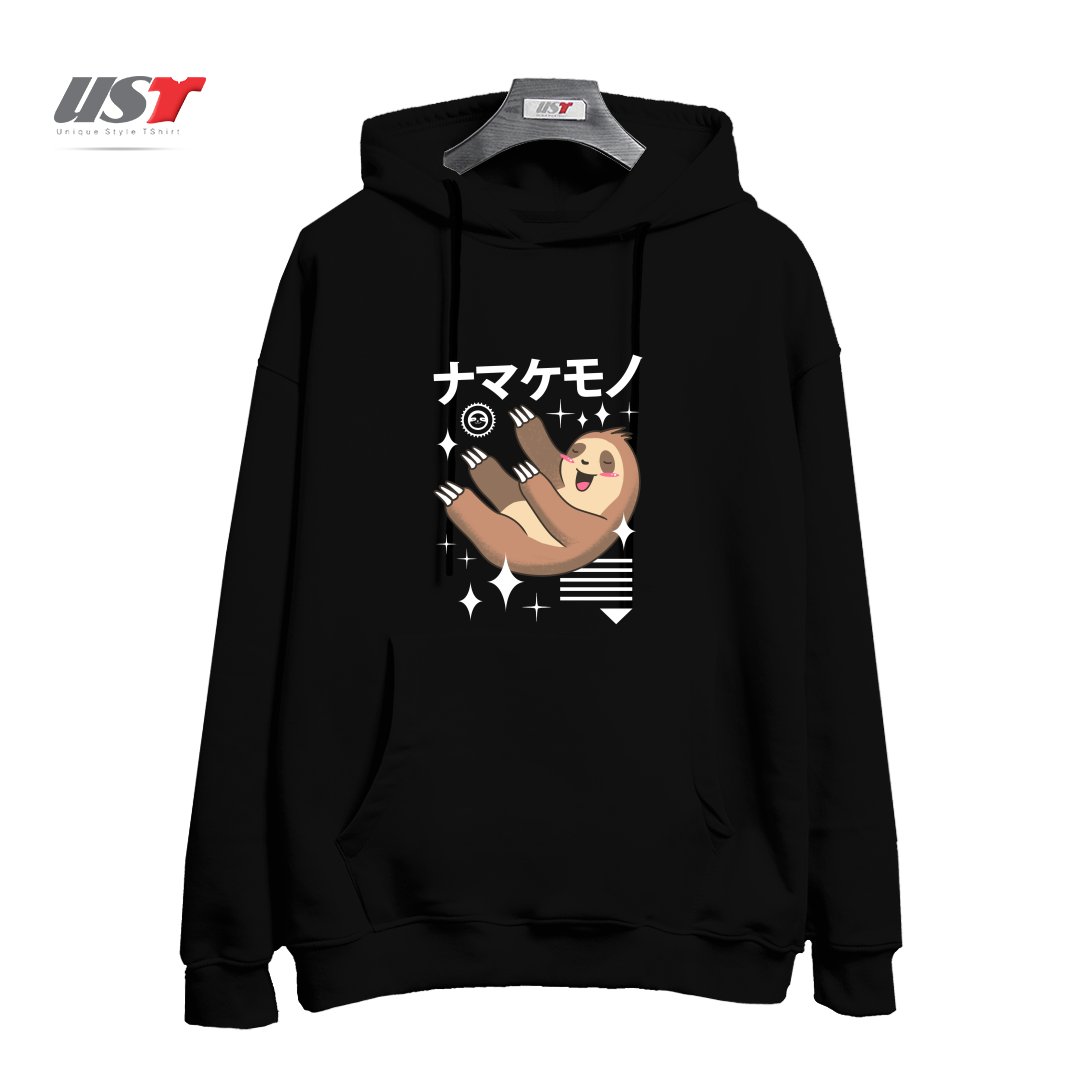 طرح KAWAII SLOTH هودی اورسایزرنگ مشکی