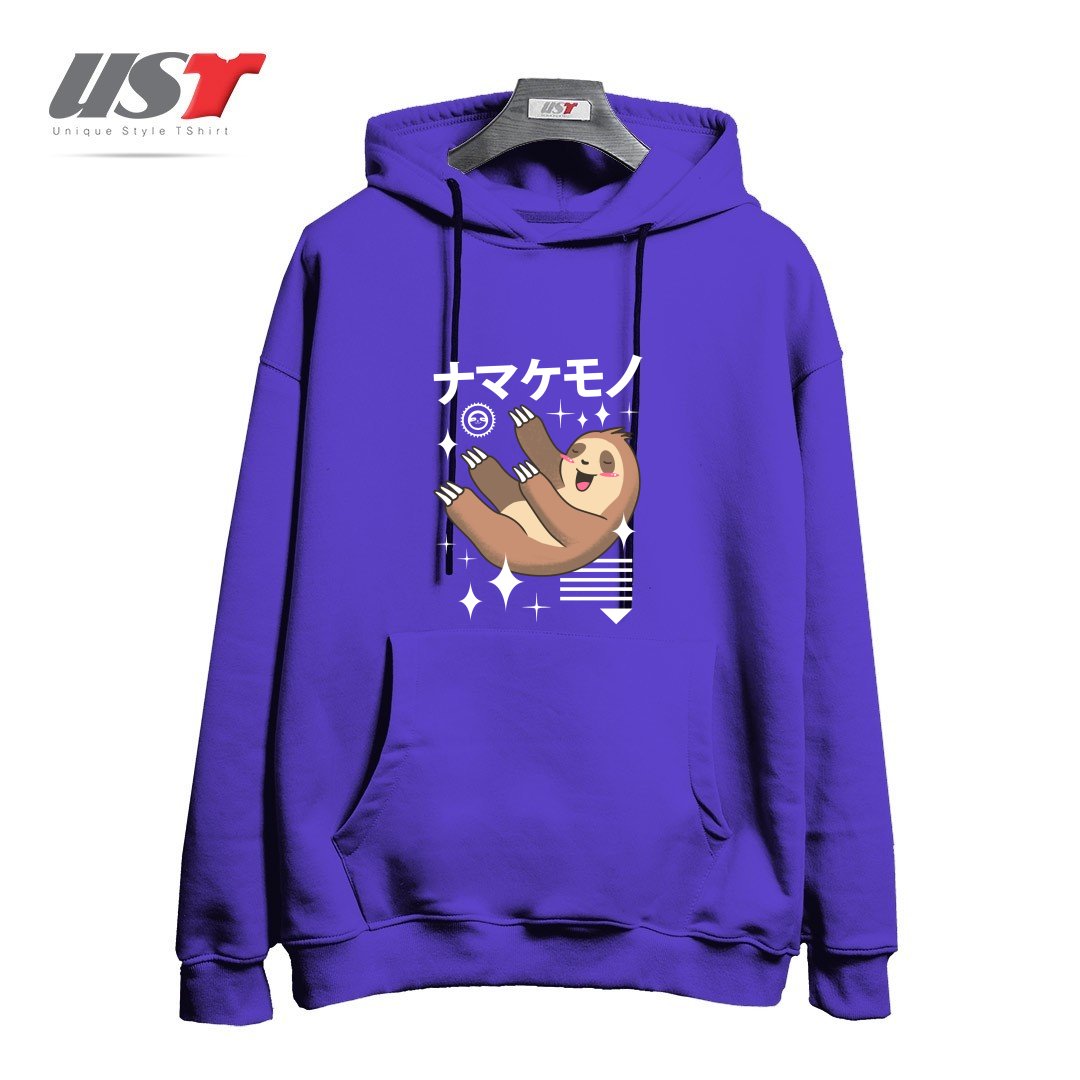 طرح KAWAII SLOTH هودی اورسایزرنگ بنفش