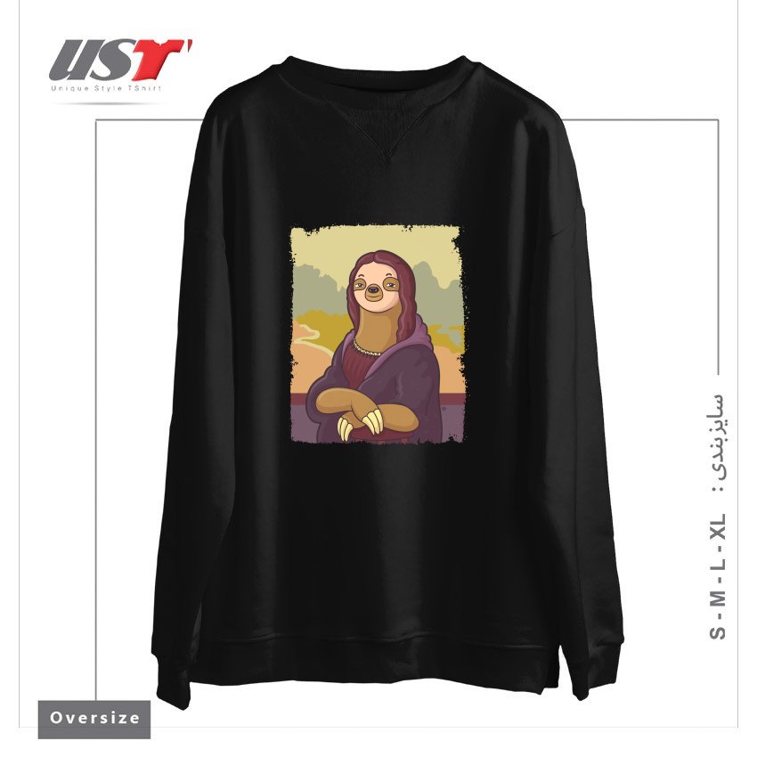 طرح LAZY LISA سوییشرت اورسایزرنگ مشکی