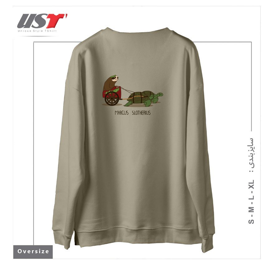 طرح MARCUS SLOTHERIUS  THE ROMAN EMPEROR سوییشرت اورسایزرنگ نخودی
