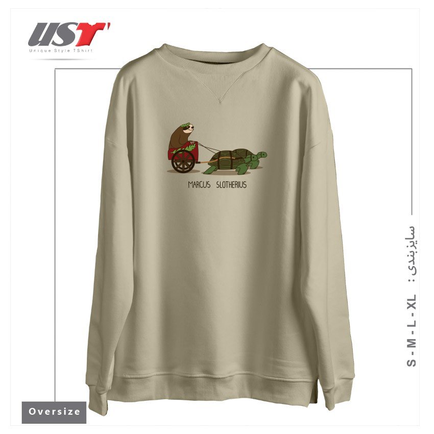 سوییشرت اورسایز طرح MARCUS SLOTHERIUS  THE ROMAN EMPEROR