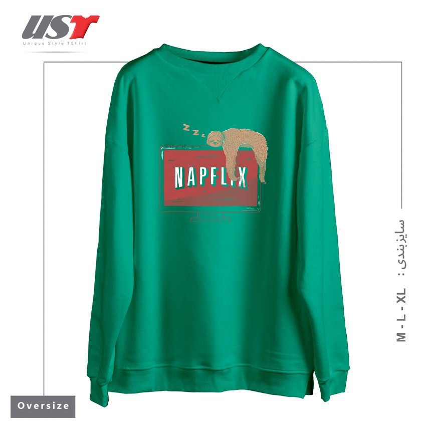 سوییشرت اورسایز طرح NAPFLIX - CUTE FUNNY LAZY SLOTH GIFT
