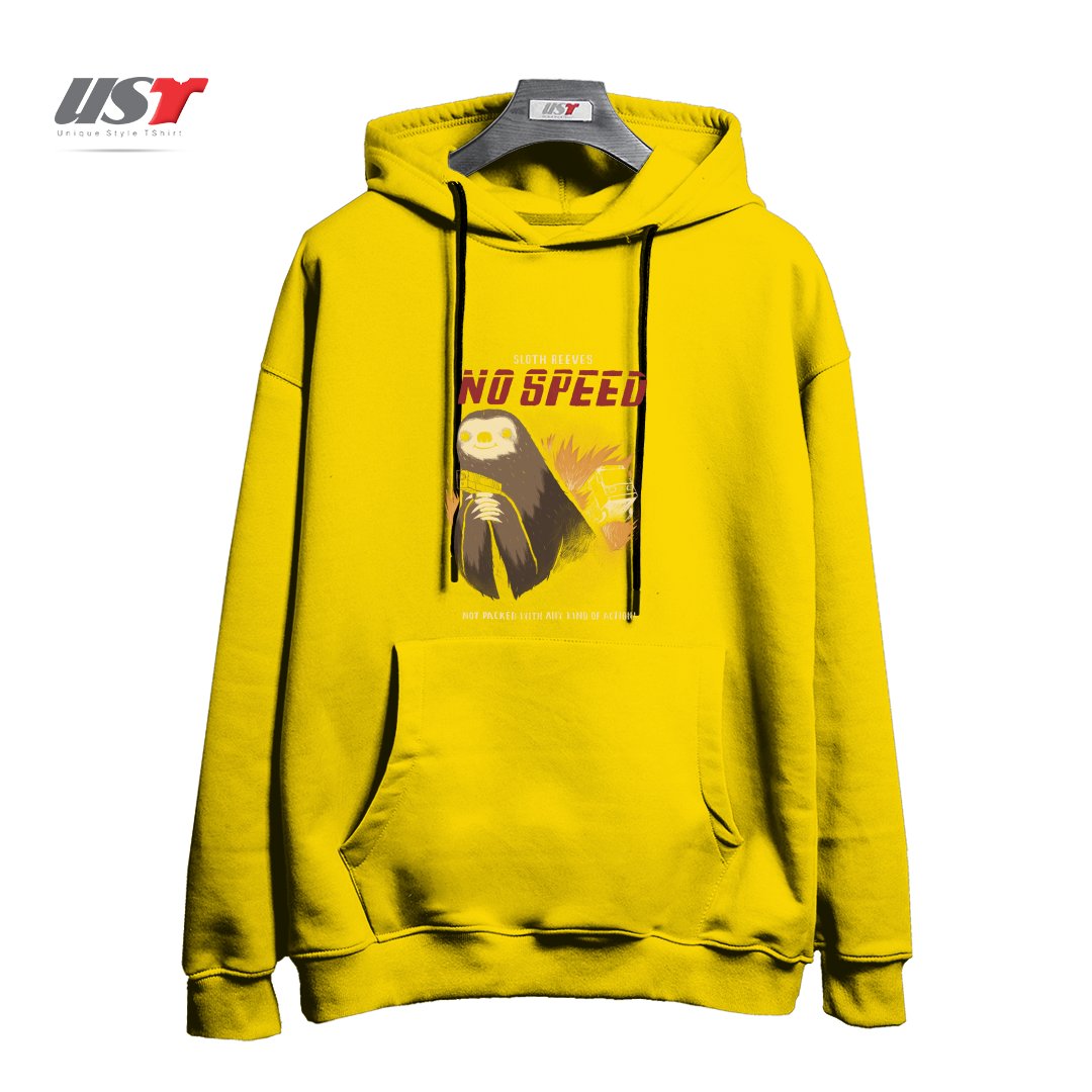 طرح NO SPEED هودی اورسایزرنگ زرد