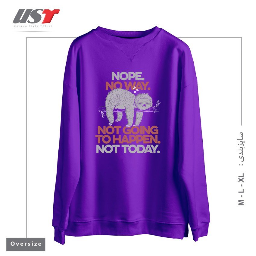 طرح NOPE - CUTE LAZY SLOTH GIFT سوییشرت اورسایزرنگ بنفش