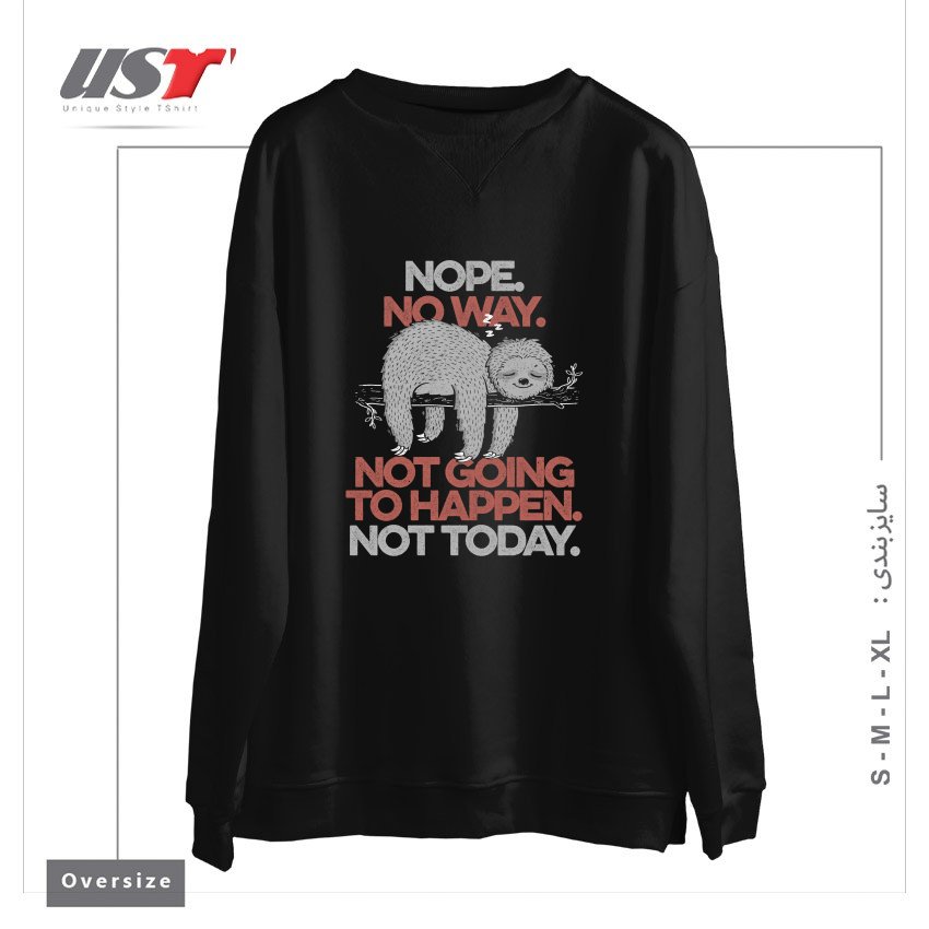 طرح NOPE - CUTE LAZY SLOTH GIFT سوییشرت اورسایزرنگ مشکی