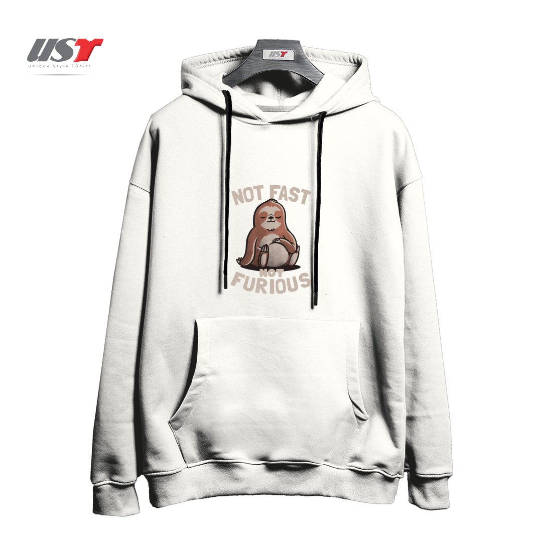 هودی اورسایز طرح NOT FAST NOT FURIOUS - LAZY CUTE SLOTH GIFT