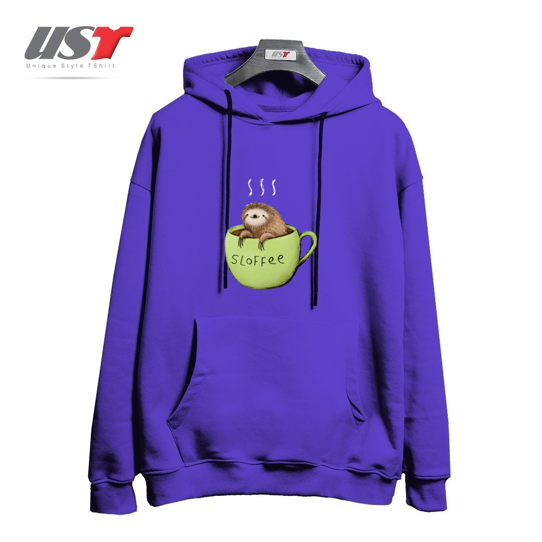 طرح SLOFFEE هودی اورسایزرنگ بنفش