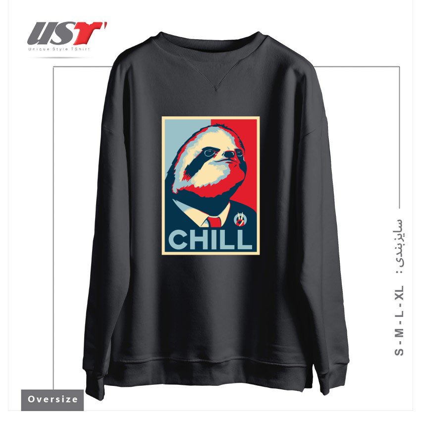 سوییشرت اورسایز طرح SLOTH FOR PRESIDENT