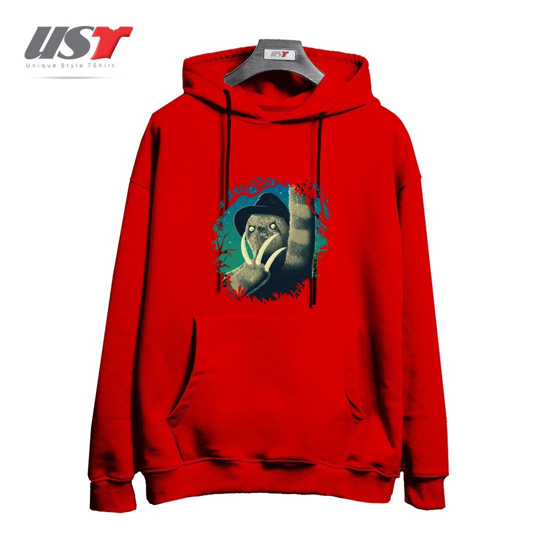 طرح SLOTH FREDDY هودی اورسایزرنگ قرمز