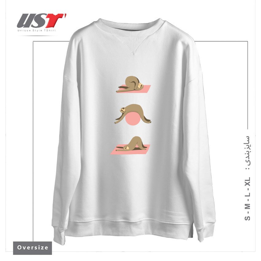 سوییشرت اورسایز طرح SLOTH PILATES